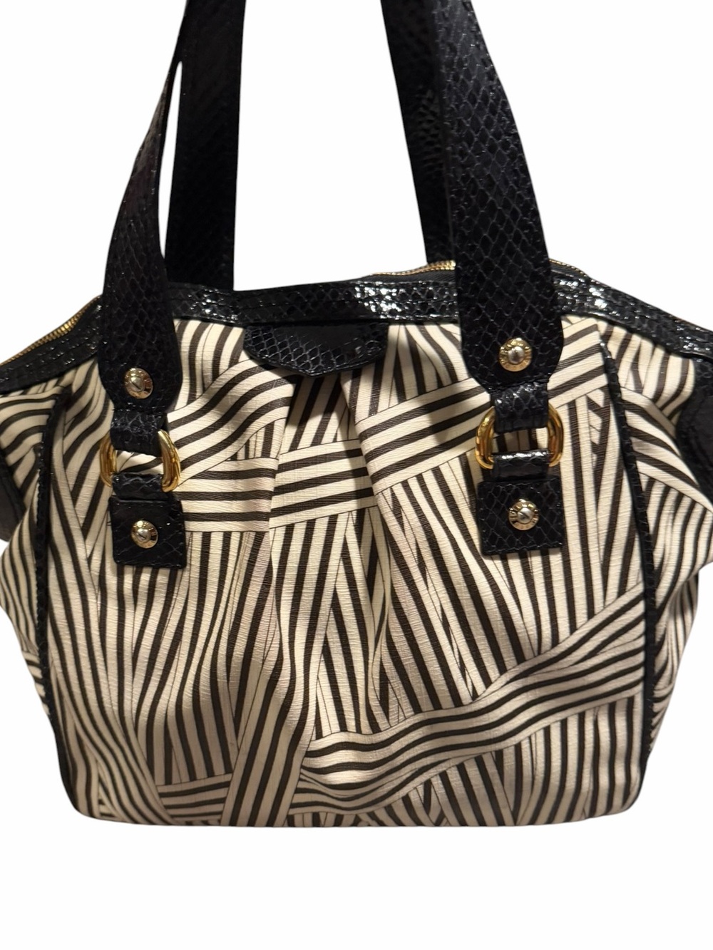 Henri Bendel Disturbed Stripe Luggage Shoulder Bag - Picture 5 of 12